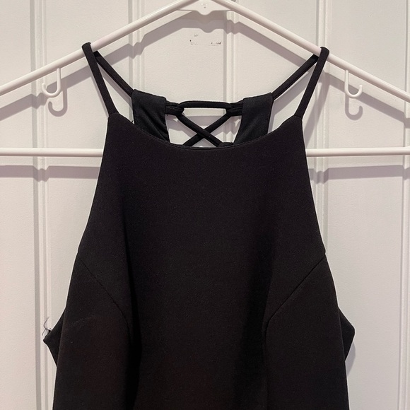 🧁black criss cross back tie flowy bottom dress - Picture 7 of 11